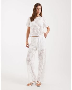 ONLY Wide Leg Lace Trouser Co-ord - White