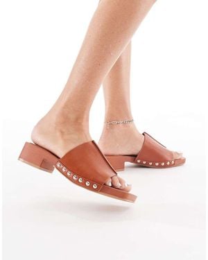 London Rebel Heeled Sandal With Studded Strap - Pink