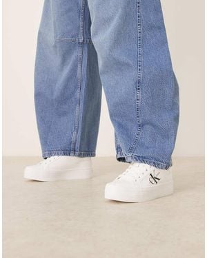 Calvin Klein Sneakers Met Gevulkaniseerde Plateauzool - Blauw