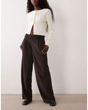 Jdy Button Detail Wide Leg Cord Pants - Multicolor