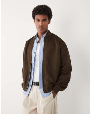 ASOS Faux Suede Oversized Jacket - Brown