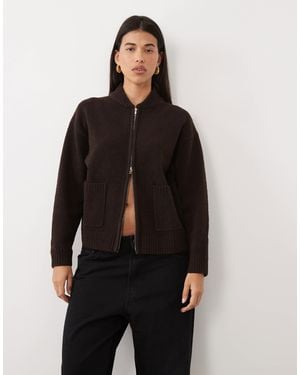 Pretty Lavish Strick-cardigan mit reißverschluss - Schwarz