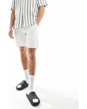 SELECTED Linen Blend Shorts - White