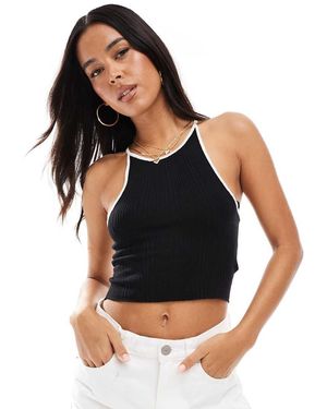 Brave Soul Knitted Cropped Vest - Black