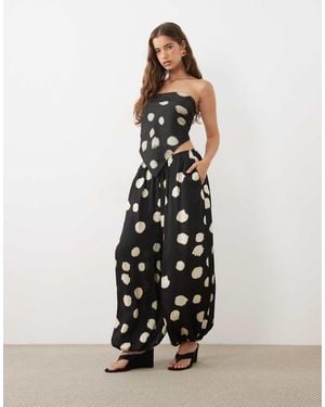 ASOS Satijnen Ballonbroek Met Zwarte Polkadot - Wit