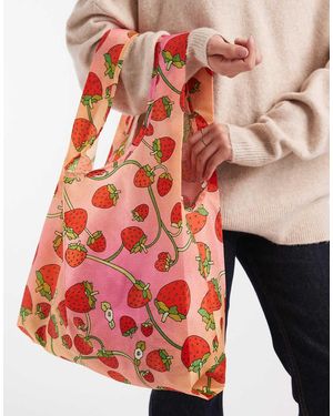 BAGGU Shopper Tote Met Aardbeienprint - Rood