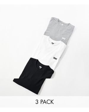 DKNY 3 Pack Warriors Long Sleeve Tees - White