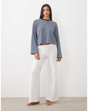 Cotton On Straight Leg Knitted Lounge Trouser - Blue