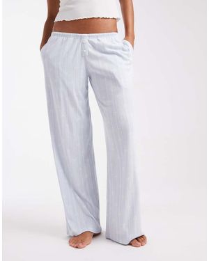 Hollister Low Rise Wide Leg Pointelle Pyjama Bottoms - Blue