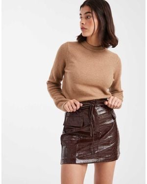 Miss Selfridge Utility Mini Skirt - Brown