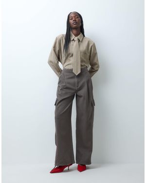 ASOS Wide Leg Utility Trouser - Grey