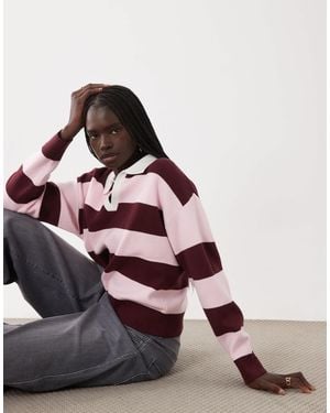 Mango Teen Knitted Rugby Top - Pink