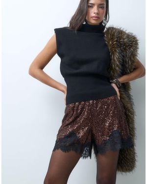 ASOS Allover Sequin Shorts - Black