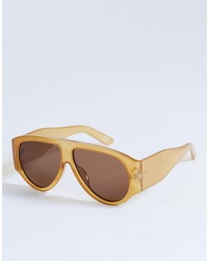 TOPSHOP Zante Aviator Sunglasses - White