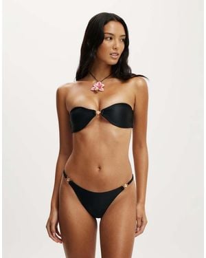 Cotton On Strapless Micro Bandeau Bikini Top - Black