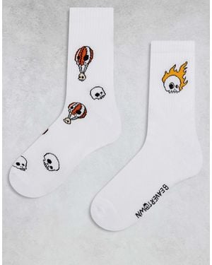ASOS 2 Pack Socks With Beavertown Graphic - Grey