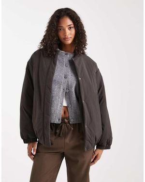ASOS Padded Oversized Bomber Jacket - Brown