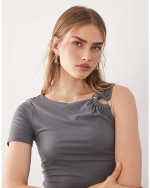Cotton On Ricki Trim Short Sleeve Top - Grey