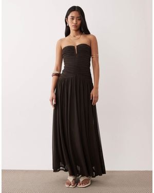 Nia Abbott Kinney Bandeau Floaty Midaxi Dress - Black