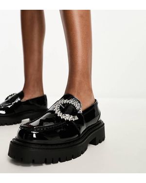 ALDO Wide Fit Joesiee Chunky Loafers With Embellished Buckle - Black