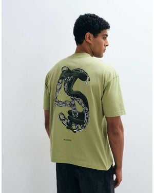 AllSaints Linx Short Sleeve Graphic Logo T-shirt With Back Print - Green