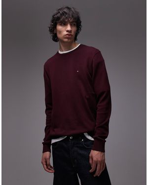 Tommy Hilfiger Essential - pull en coton - bordeaux foncé - Violet