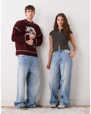 Weekday Astro Low Rise Baggy Fit Jeans - Blue