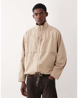 ASOS Cotton Funnel Windbreaker Jacket - Natural