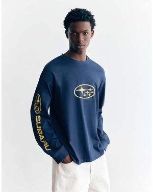 Pull&Bear Subaru Long Sleeve T-shirt - Blue