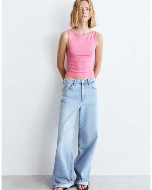 Pull&Bear Boat Neck Tank Top - Blue