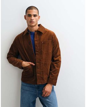 Tommy Hilfiger Chaqueta Estilo Worker De Pana Marrón