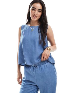 Vero Moda Sleeveless Tie Front Top Co-ord - Blue