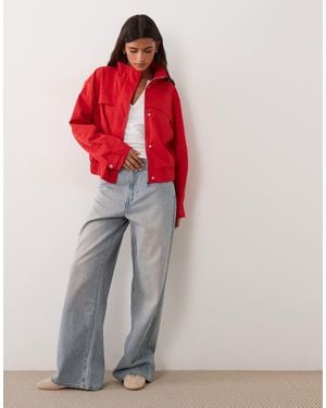 Jdy Funnel Neck Jacket - Red