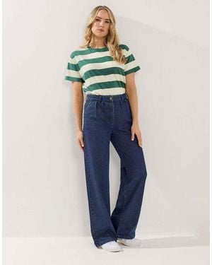 Long Tall Sally Pleated Wide Leg Jeans - Blue