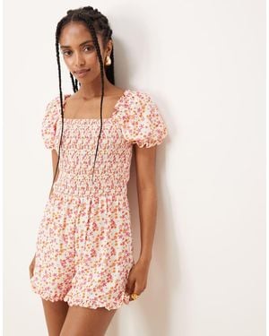 Glamorous Short Sleeves Playsuit - Pink