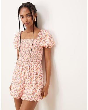 Glamorous Short Sleeves Playsuit - Pink