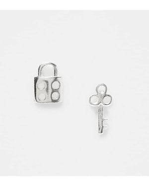 Kingsley Ryan Lock And Key Stud Earrings - Metallic