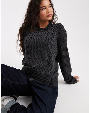 Levi's Pull boyfriend en maille torsadée - Noir