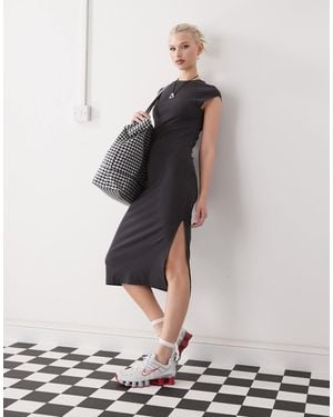 Noisy May Cap Sleeve Crew Neck Midi Dress - White