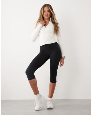 BO+TEE Bo+tee Soft Active Zip Up Seamless Fitted Jacket - Natural