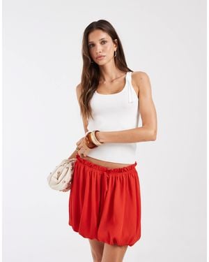ASOS Chiffon Bubble Hem Shorts - Red