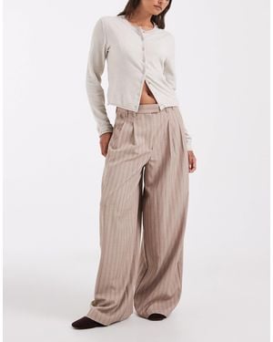 ASOS Tailored Mensy Pants With Pleat Detail - Natural