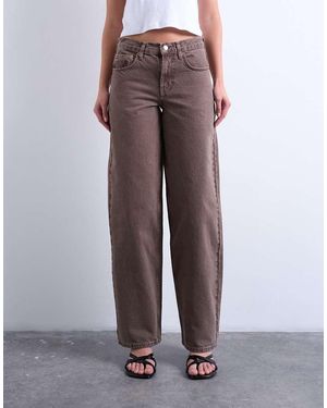 TOPSHOP Cinch Low Rise Relaxed Jeans - Brown