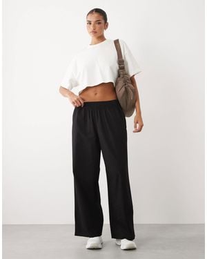 4505 Wide Leg Cotton Ripstop Lifting Pants With Zip Pockets - White