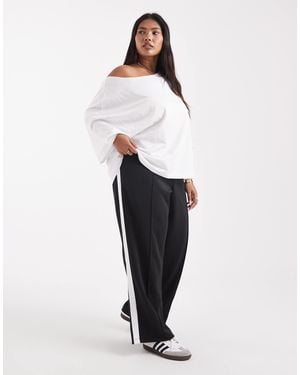 Noisy May Straight Leg Jersey Trouser - White