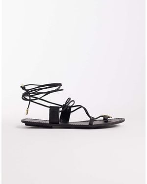 ASOS Fantasy Premium Skinny Strap Sandal With nuggets - Metallic