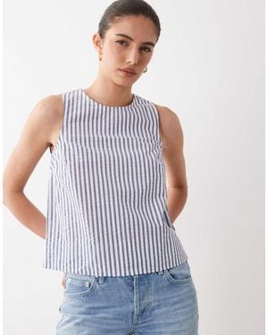 New Look Stripe Shell Top - Blue