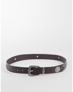 ASOS Skinny Belt With Disks - Grey