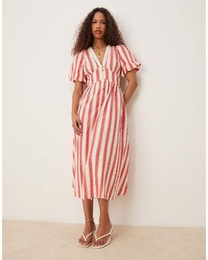 Nobody's Child Starlight Puff Sleeve Midi Dress - Pink