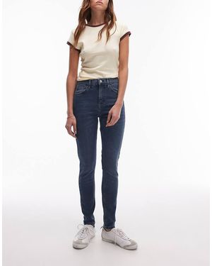 TOPSHOP Vaqueros Azul Tormenta De Talle Alto Y Corte Pitillo Jamie De -Gris